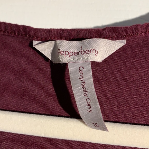 Pepper berry black/cranberry dress top with sequined shoulders! - Picture 4 of 9